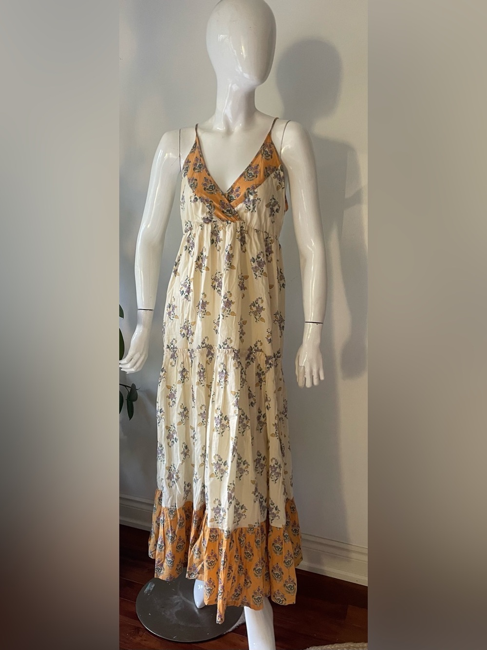 Patrons of Peace Cream Maxi Dress floral boho - Picture 4 of 9